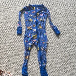 The Children's Place Blue Construction Print Footie